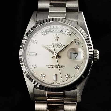 rolex white gold|rolex white gold day date.